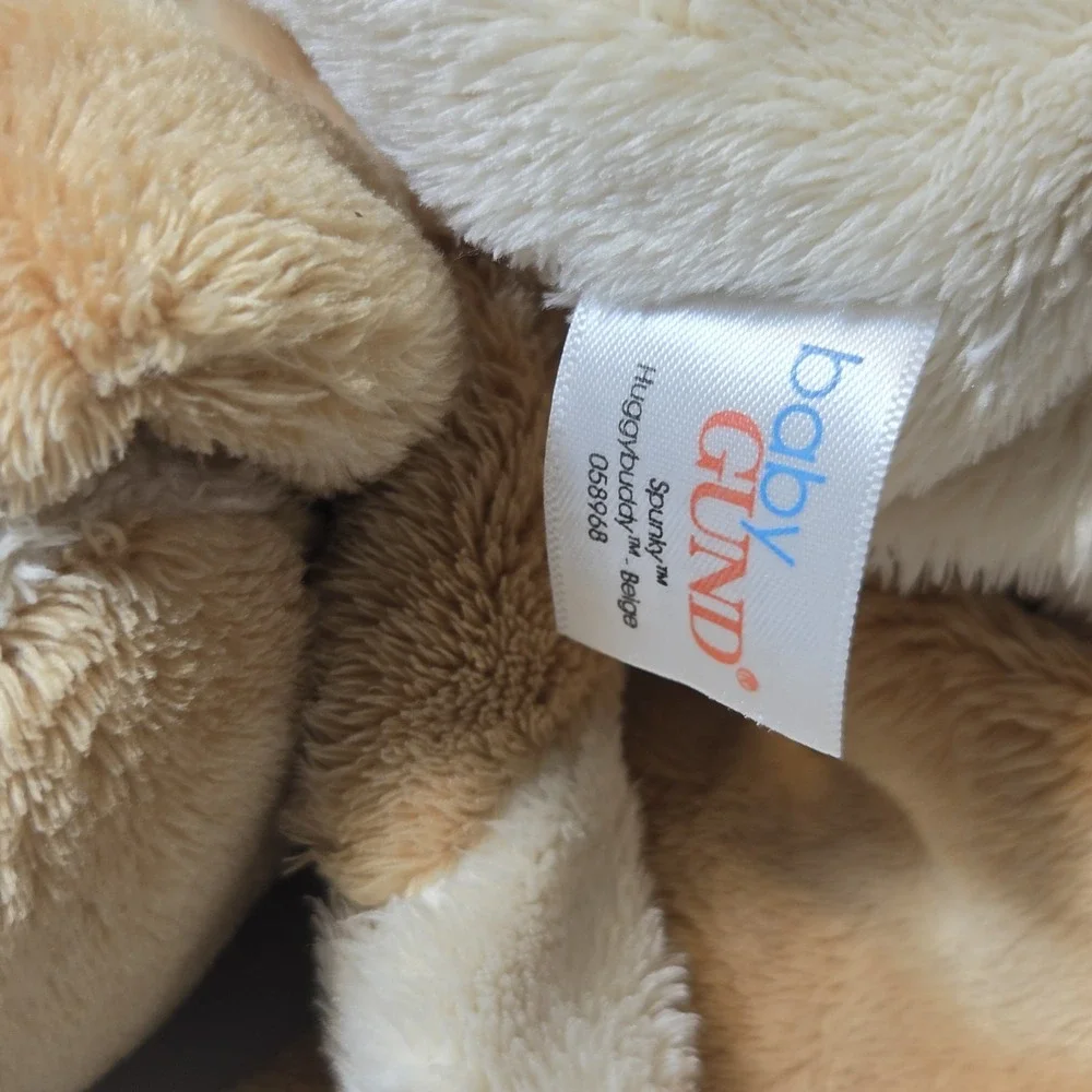 Baby Gund Spunky Huggybuddy Tan Puppy Dog Lovey Security Blanket / Spunky Dog Pl